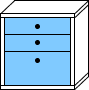 2 inset drawers, 1 large inset drawer